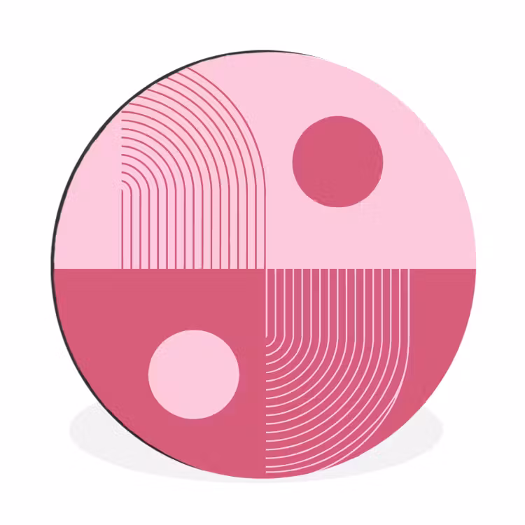 Geometrie - Patroon - Abstract - Roze - Modern Wandcirkel aluminium klein -3d