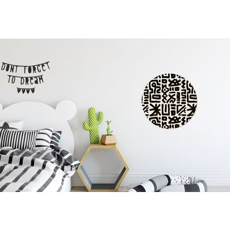 Geometrisch - Figuren - Zwart Wandcirkel aluminium klein 190 -kinderkamer