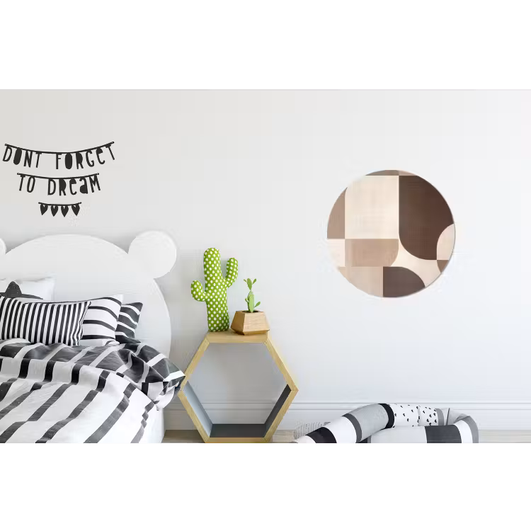 Geometrisch - Geweven structuur - Modern Wandcirkel aluminium klein -kinderkamer