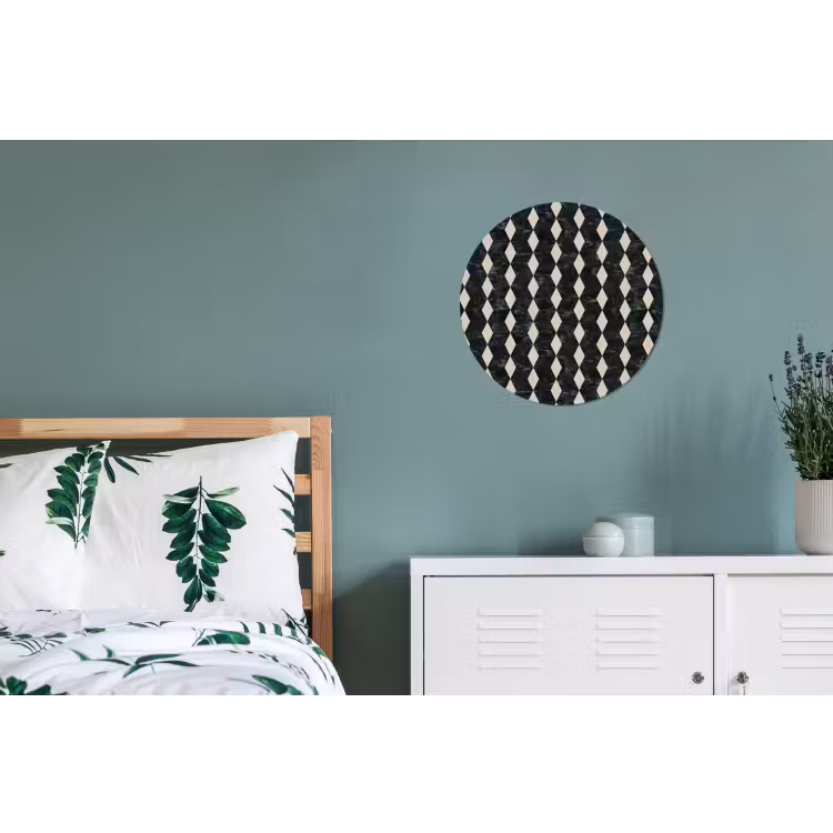 Geometrisch - Patroon - Marmer - Groen Wandcirkel aluminium klein 190 -slaapkamer