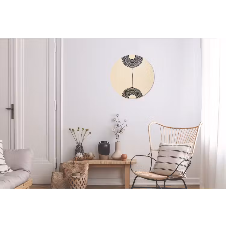 Geometrische bogen - Minimalistisch - Symmetrisch Wandcirkel aluminium klein -woonkamer