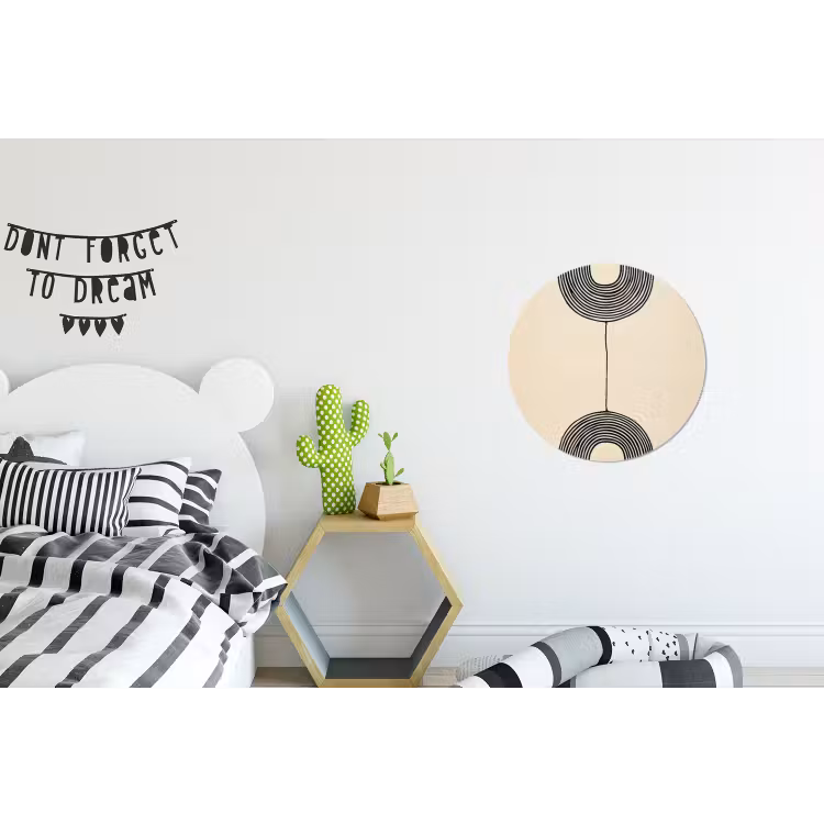 Geometrische bogen - Minimalistisch - Symmetrisch Wandcirkel aluminium klein -kinderkamer