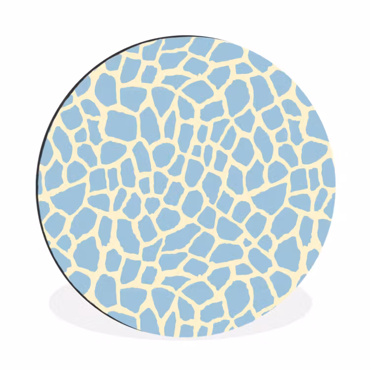 Giraf - Modern - Blauw Wandcirkel aluminium klein 190 -3d