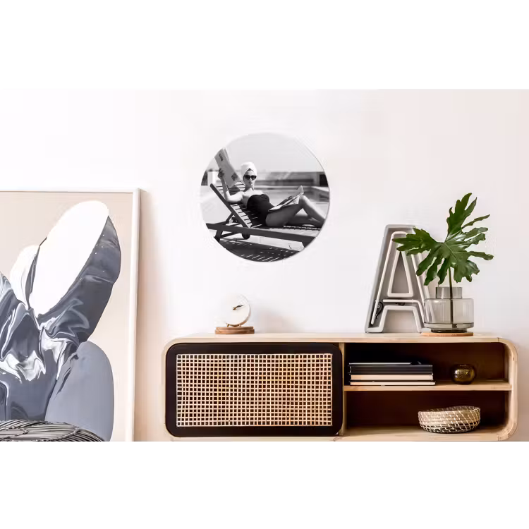 Glamour - Modern - Zwart - Wit Wandcirkel aluminium klein -kantoor