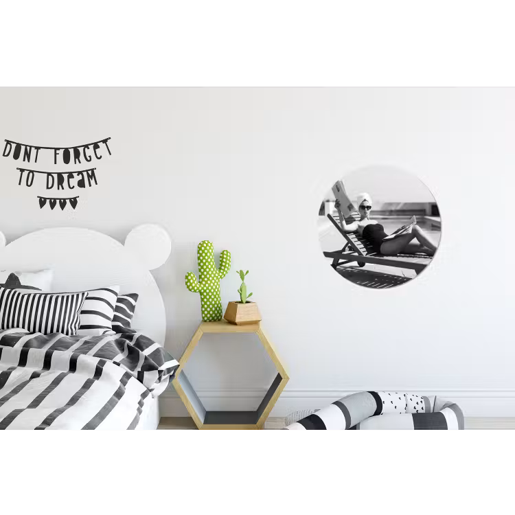 Glamour - Modern - Zwart - Wit Wandcirkel aluminium klein -kinderkamer