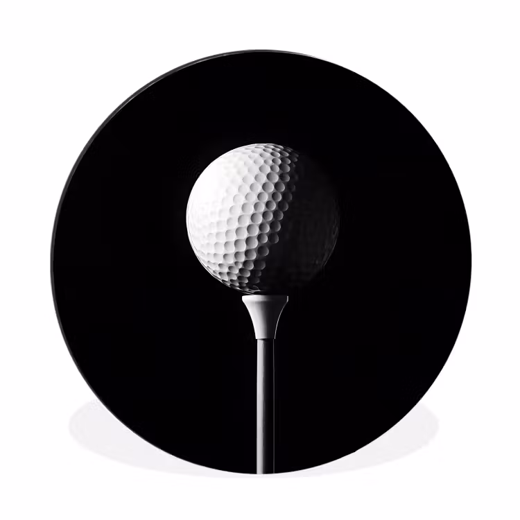 Golfbal - Minimalistisch - Wit Wandcirkel aluminium klein -3d