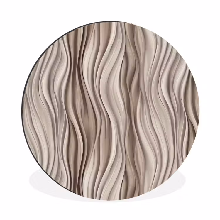 Golven - 3D - Crème Wandcirkel aluminium klein 190 -3d