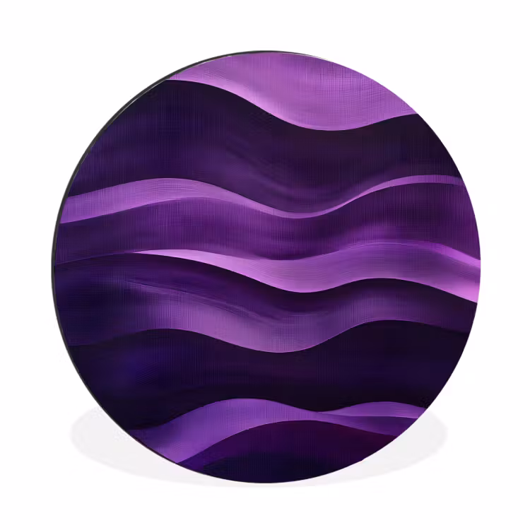 Golven - Abstract - Paars Wandcirkel aluminium klein -3d