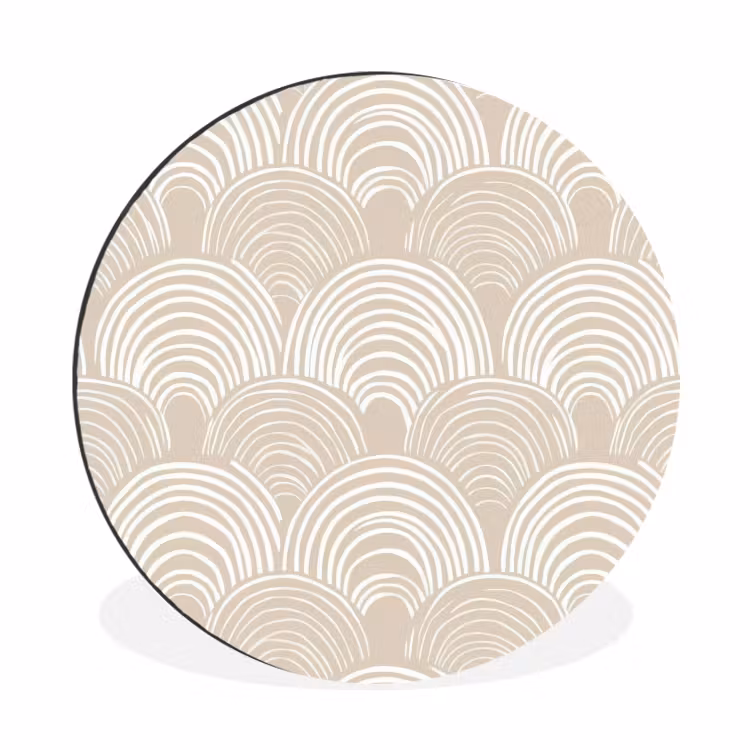 Golven - Structuur - Beige Wandcirkel aluminium klein 190 -3d