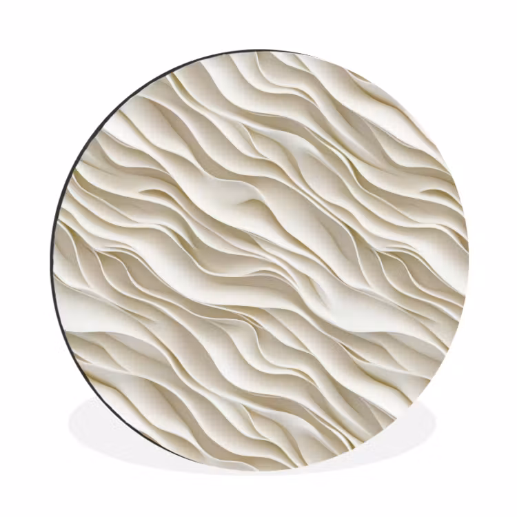 Golven - Wit - Minimalistisch Wandcirkel aluminium klein 190 -3d