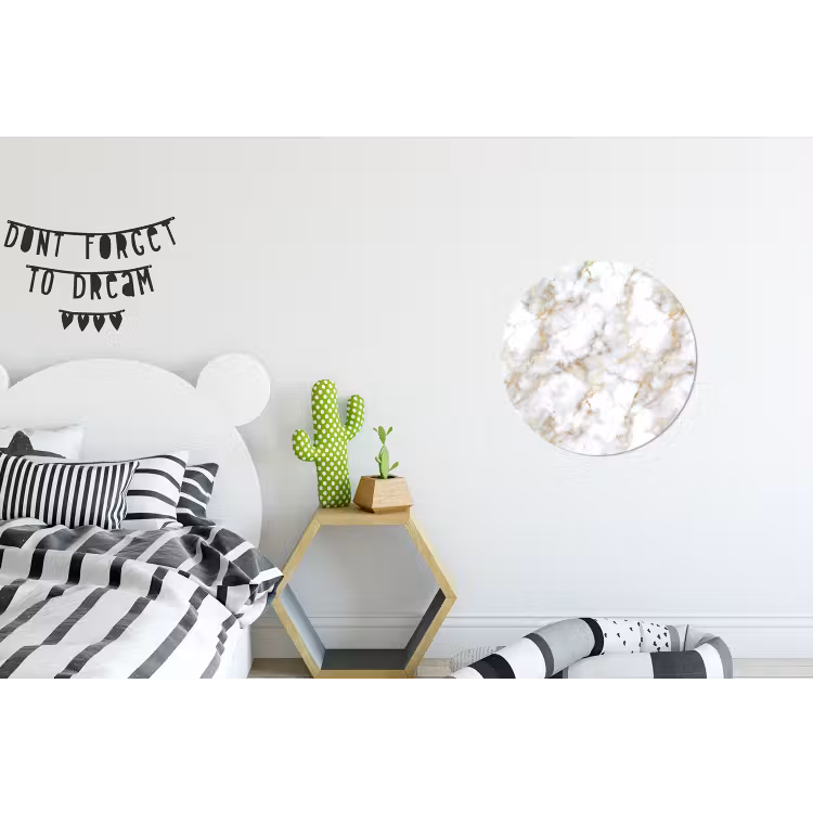 Gouden aders - Marmer - Wit Wandcirkel aluminium klein 190 -kinderkamer