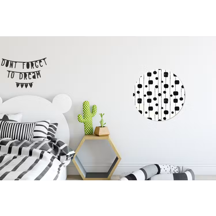 Grafisch - Modern - Zwart Wandcirkel aluminium klein 190 -kinderkamer