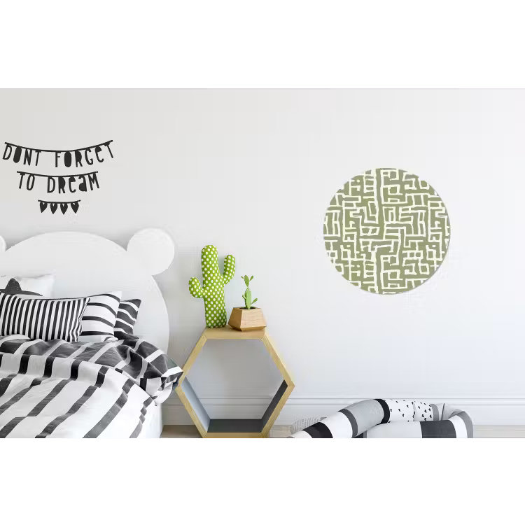 Grafisch - Patroon - Groen Wandcirkel aluminium klein 190 -kinderkamer