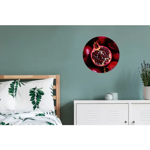 Granaatappel - Rood - Fruit Wandcirkel aluminium klein -slaapkamer