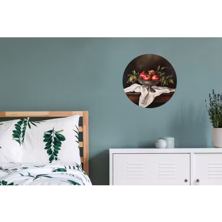 Granaatappels - Klassiek - Vintage Wandcirkel aluminium klein -slaapkamer
