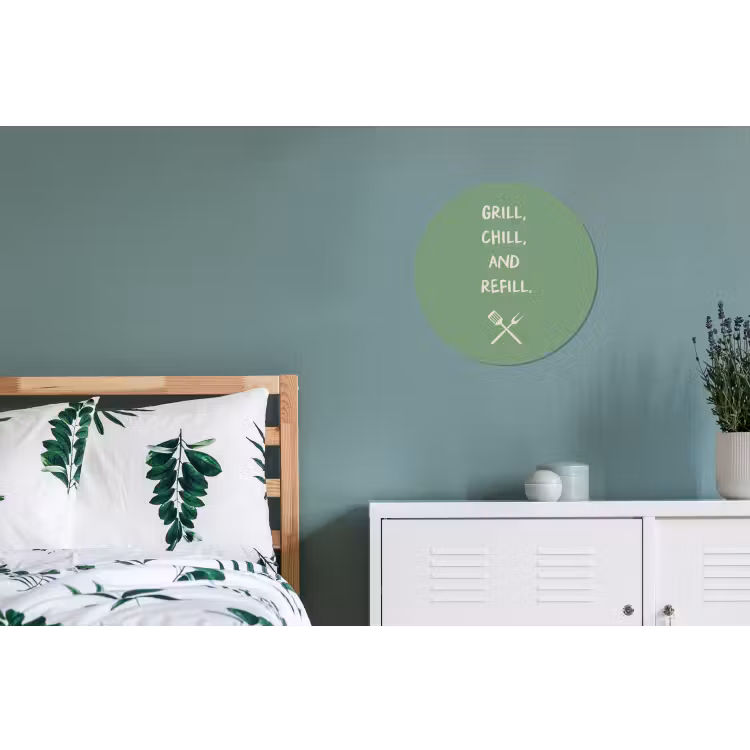 Grill - Groen - Zomer - Quote Wandcirkel aluminium klein -slaapkamer