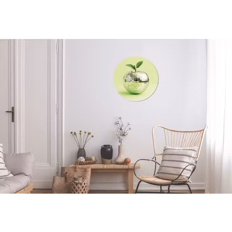 Groen - Disco - Decoratie - Appel Wandcirkel aluminium klein -woonkamer