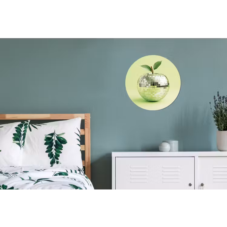 Groen - Disco - Decoratie - Appel Wandcirkel aluminium klein -slaapkamer