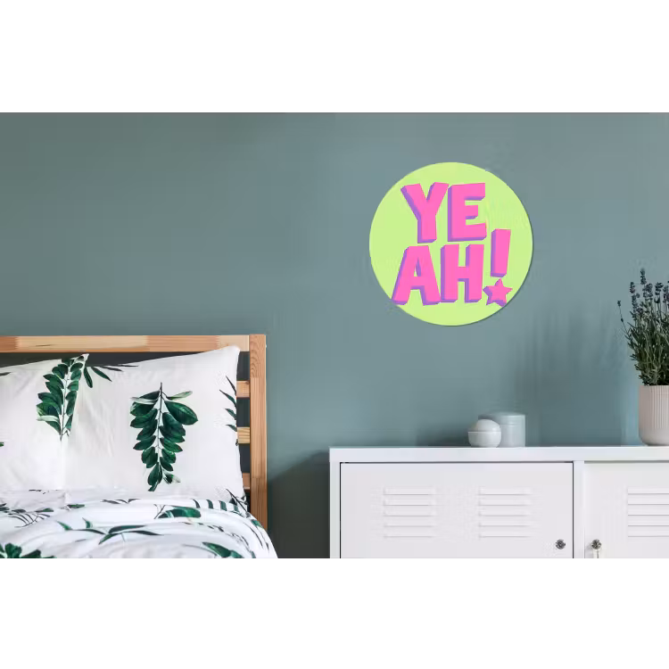 Groen - Neon - Quote Wandcirkel aluminium klein -slaapkamer