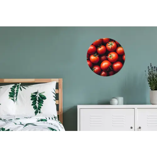 Groente - Rood - Tomaten Wandcirkel aluminium klein -slaapkamer