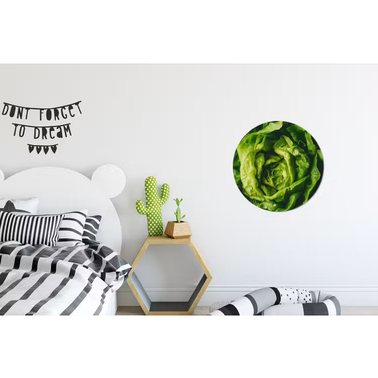 Groente - Sla - Groen Wandcirkel aluminium klein -kinderkamer