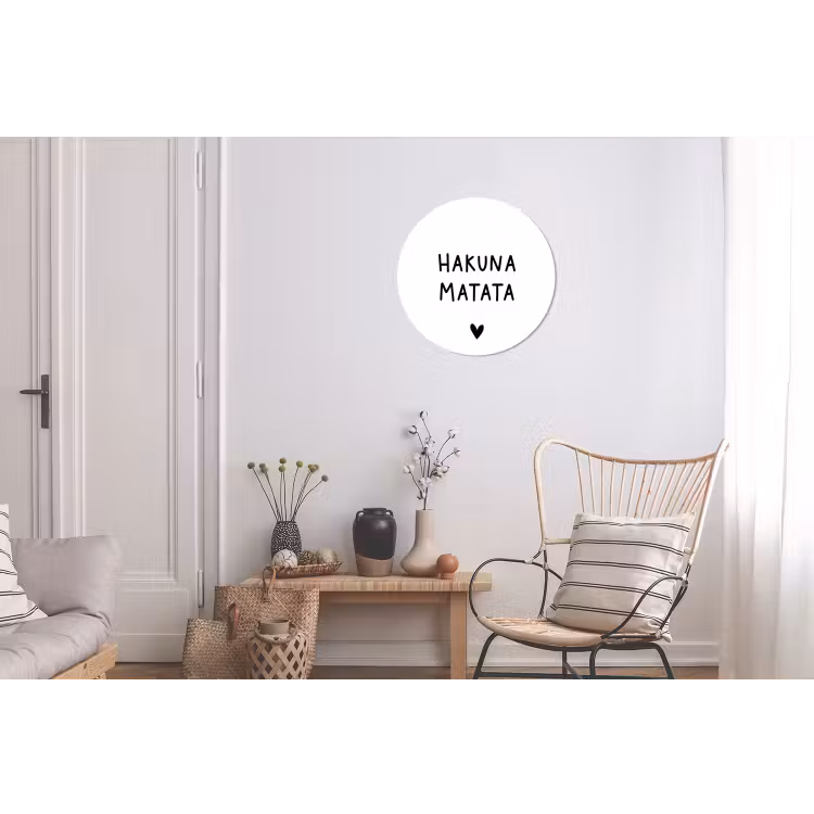 Hakuna matata - Spreuken - Quotes Wandcirkel aluminium klein -woonkamer