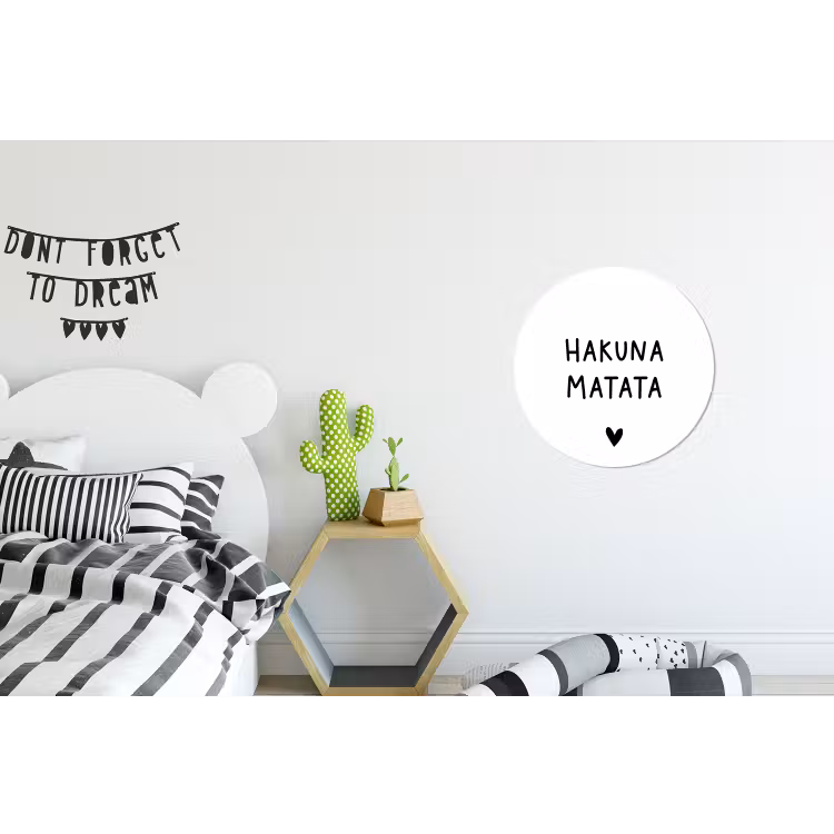 Hakuna matata - Spreuken - Quotes Wandcirkel aluminium klein -kinderkamer
