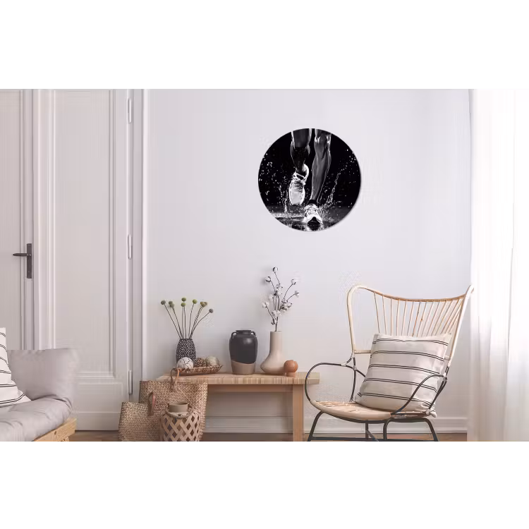 Hardloopschoenen - Rennen - Druppels - Zwart Wandcirkel aluminium klein -woonkamer