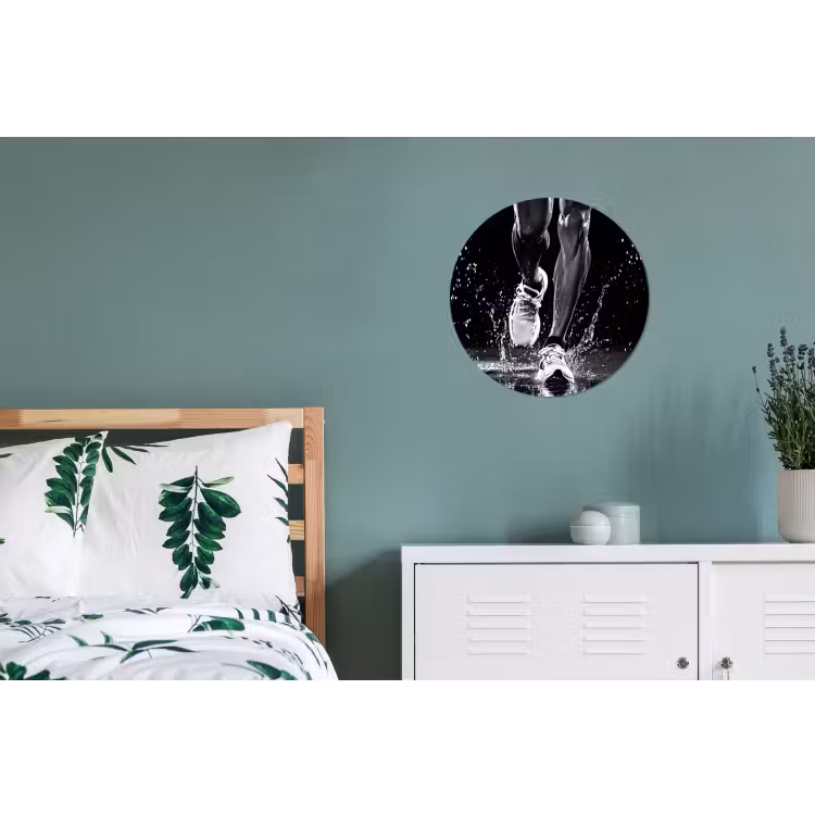 Hardloopschoenen - Rennen - Druppels - Zwart Wandcirkel aluminium klein -slaapkamer