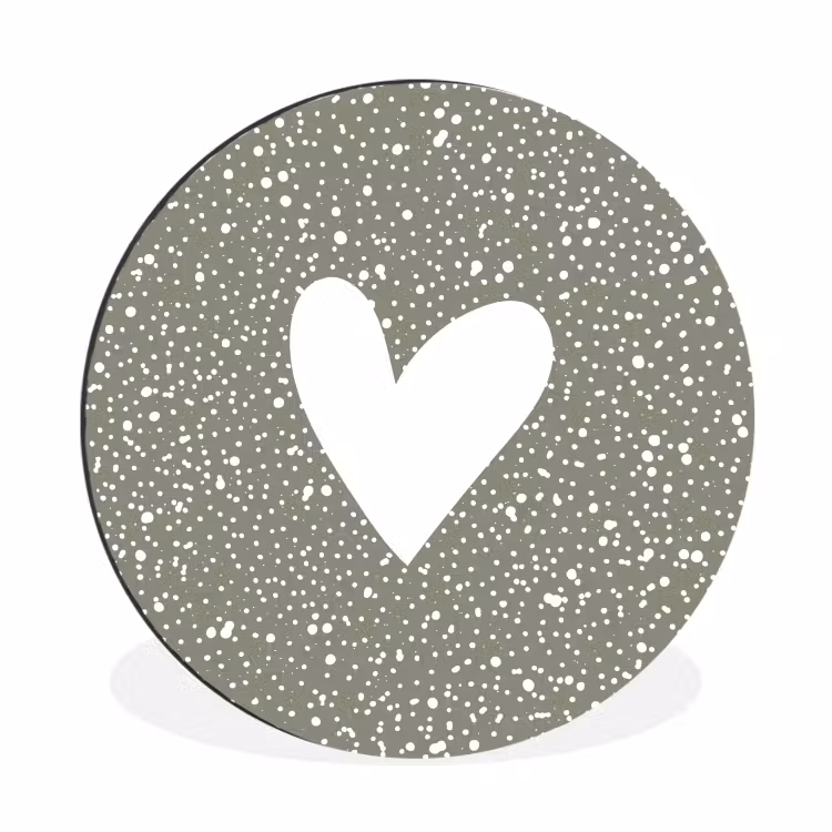 Hart - Design - Liefde Wandcirkel aluminium klein -3d