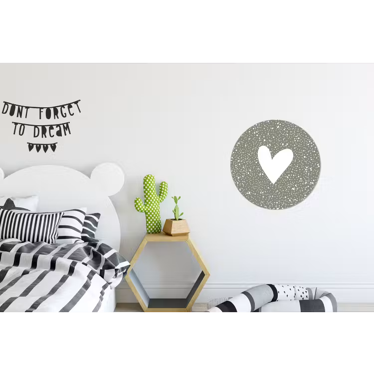 Hart - Design - Liefde Wandcirkel aluminium klein -kinderkamer