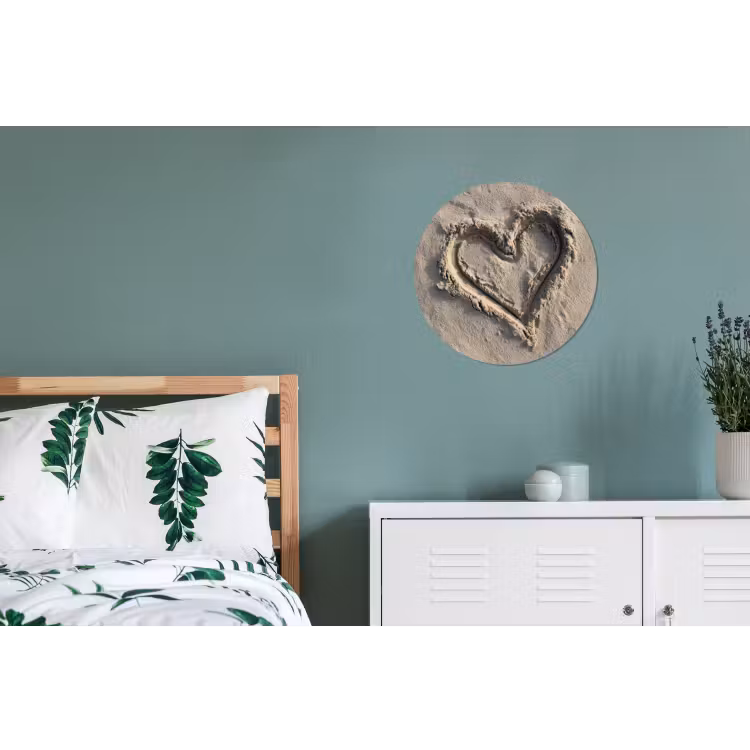 Hartvorm - Getekend - Beige - Zand Wandcirkel aluminium klein -slaapkamer