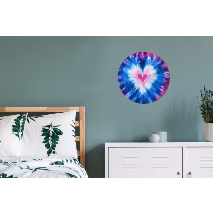 Hartvormig - Tie dye - Paars Wandcirkel aluminium klein -slaapkamer