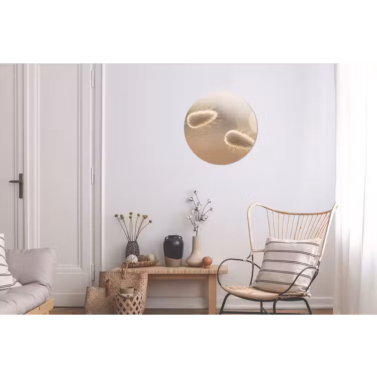 Hazestaartgras - Graanharen - Zonlicht Wandcirkel aluminium klein -woonkamer