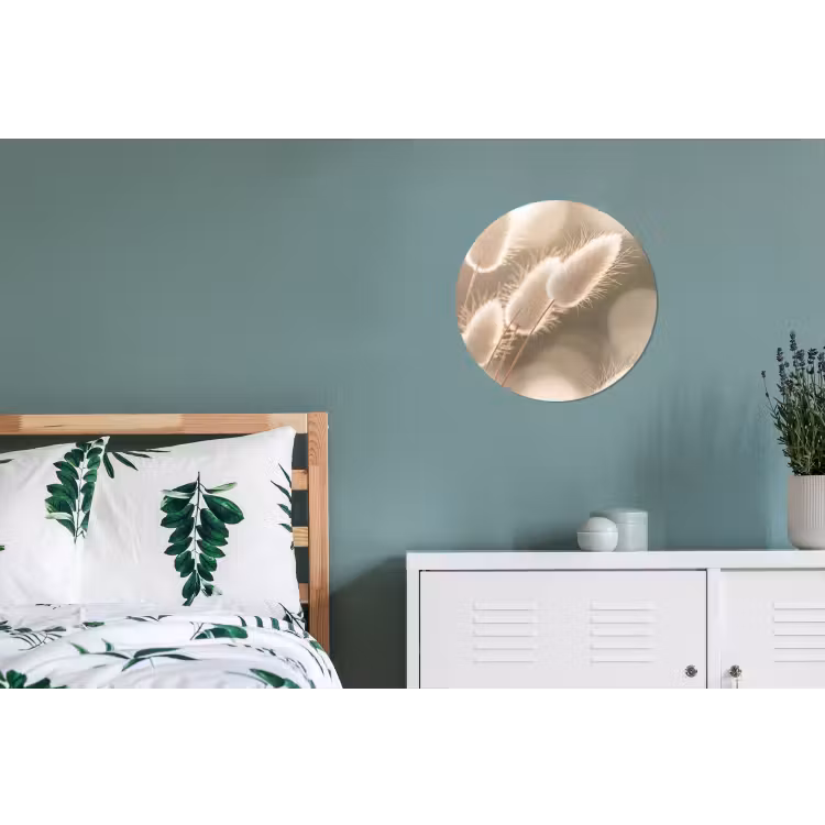 Hazestaartgras - Wit - Zonlicht Wandcirkel aluminium klein -slaapkamer