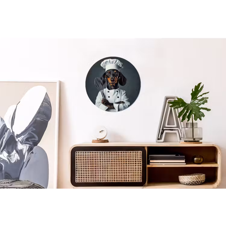 Hond - Garde - Kok Wandcirkel aluminium klein -kantoor
