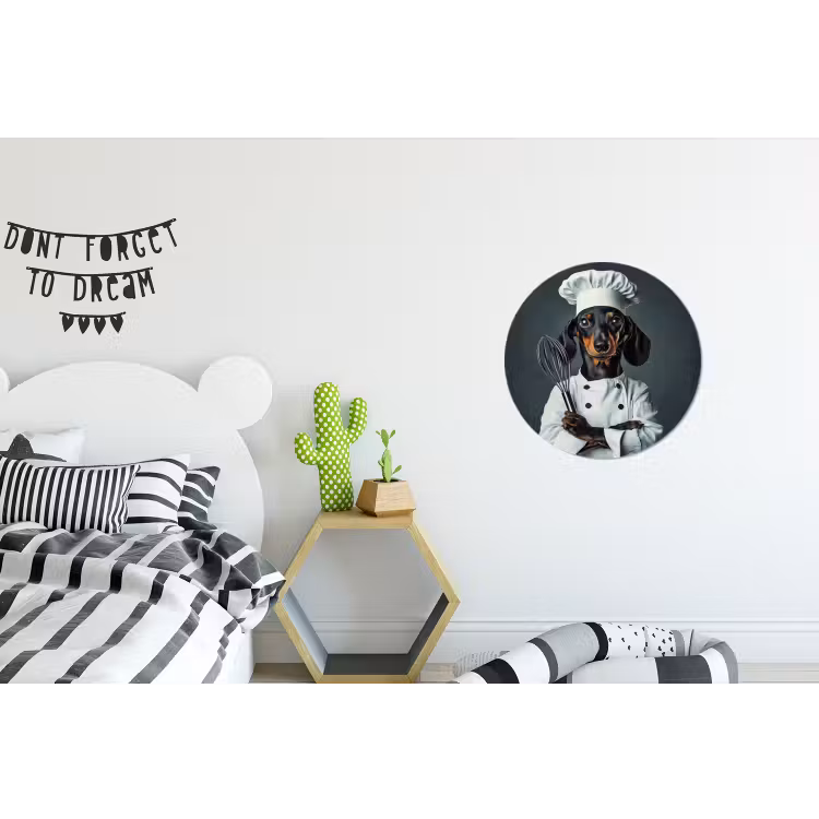 Hond - Garde - Kok Wandcirkel aluminium klein -kinderkamer
