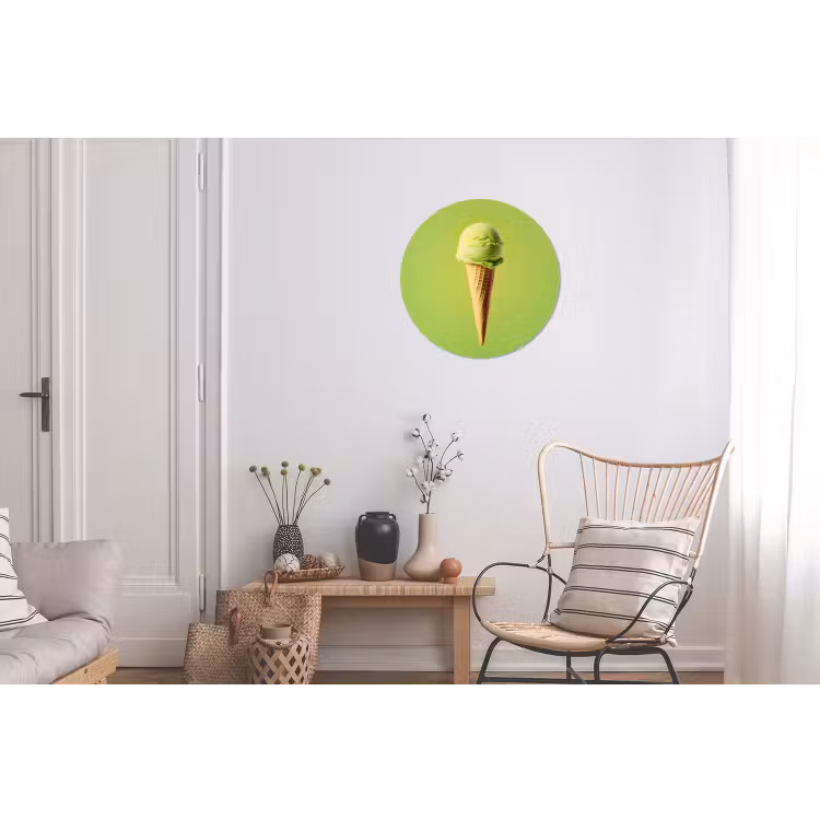 Hoorntje - Schepijs - Groen Wandcirkel aluminium klein -woonkamer