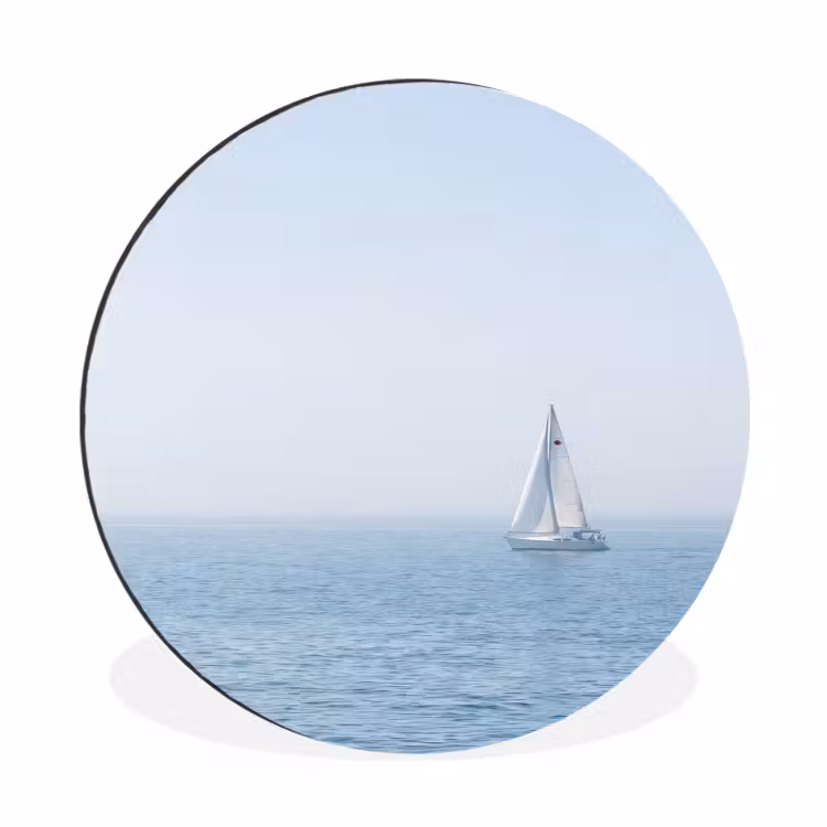 Horizon - Zeilboot - Zee Wandcirkel aluminium klein -3d