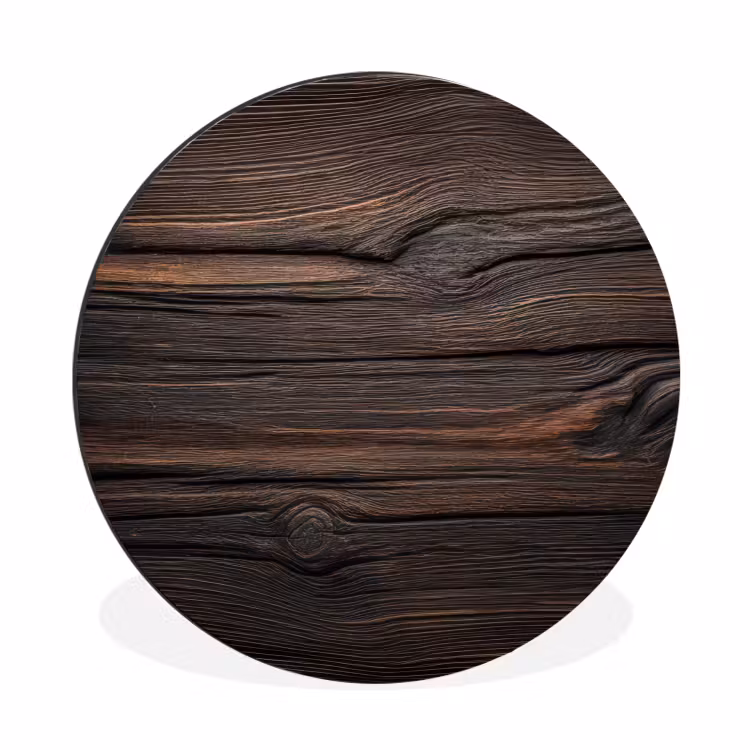 Hout - Grillige nerven Wandcirkel aluminium klein -3d