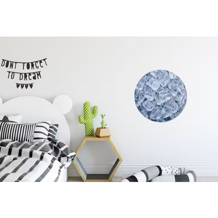 Ijsblokjes - Water - Blauw Wandcirkel aluminium klein -kinderkamer