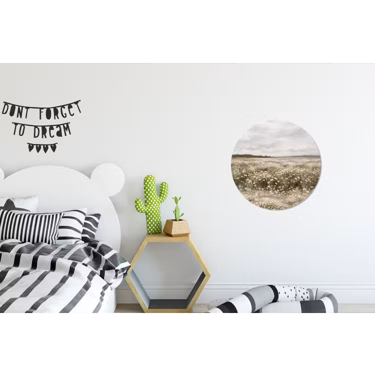 Illustratie - Landschap - Wit Wandcirkel aluminium klein -kinderkamer