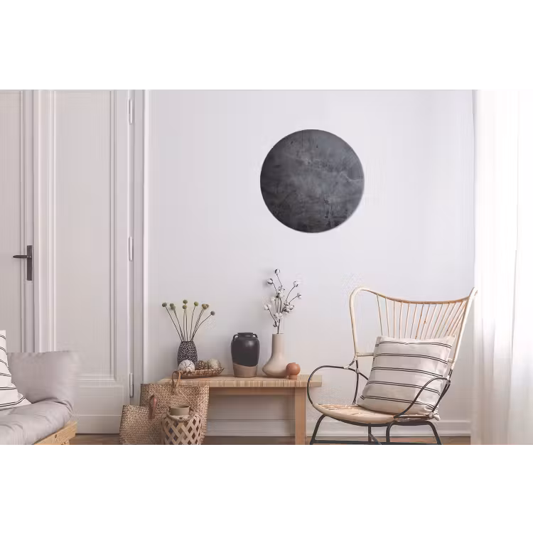 Industrieel - Beton - Grijs - Leisteen Wandcirkel aluminium klein -woonkamer