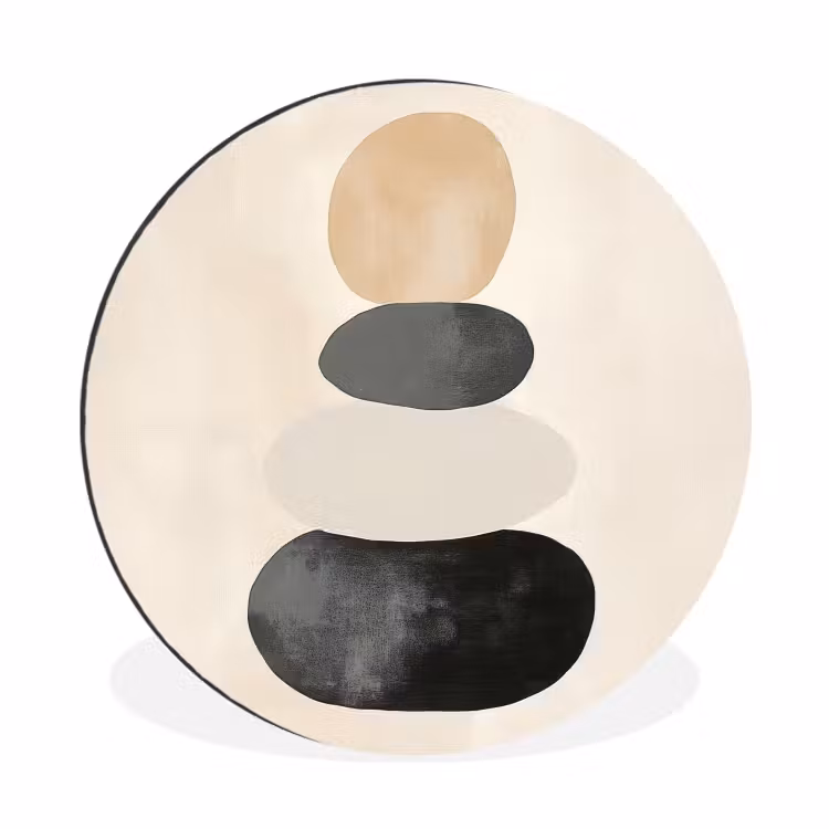 Japandi - Wabi sabi - Beige Wandcirkel aluminium klein -3d