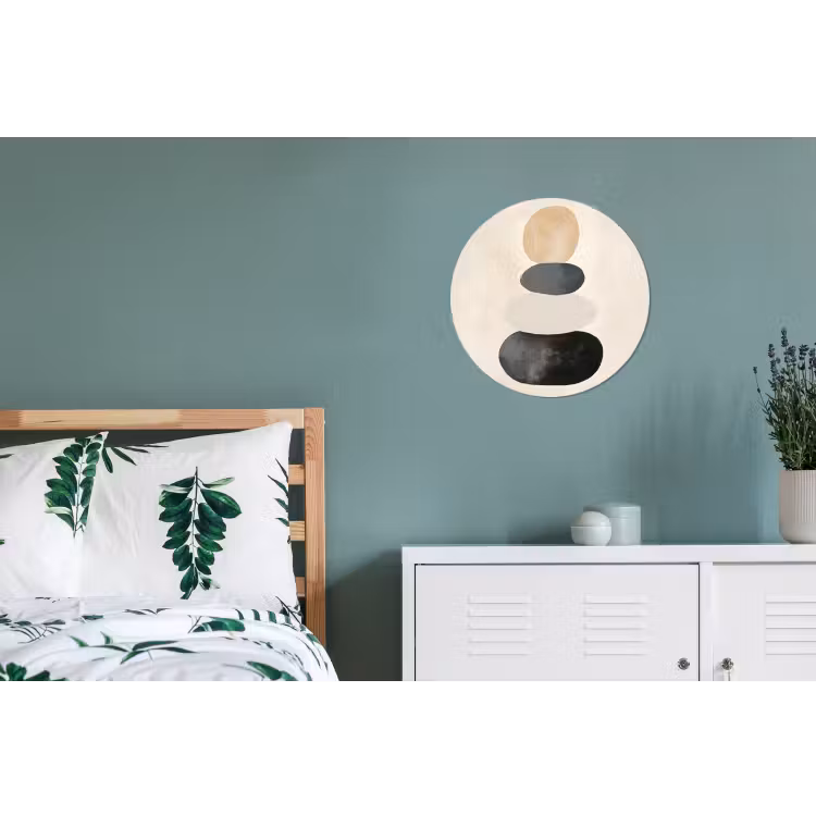 Japandi - Wabi sabi - Beige Wandcirkel aluminium klein -slaapkamer