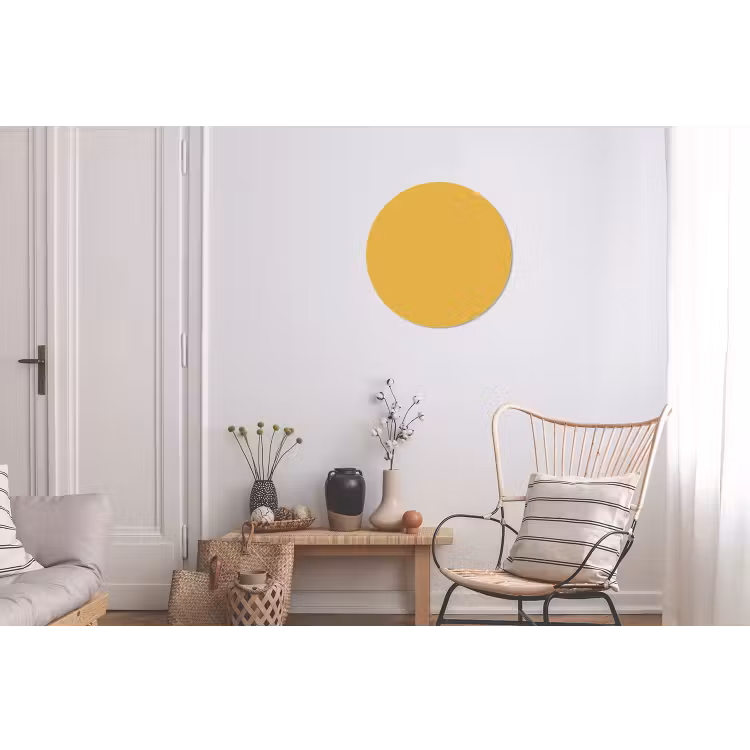 Joyful - Mustard - Geel Wandcirkel aluminium klein 190 -woonkamer