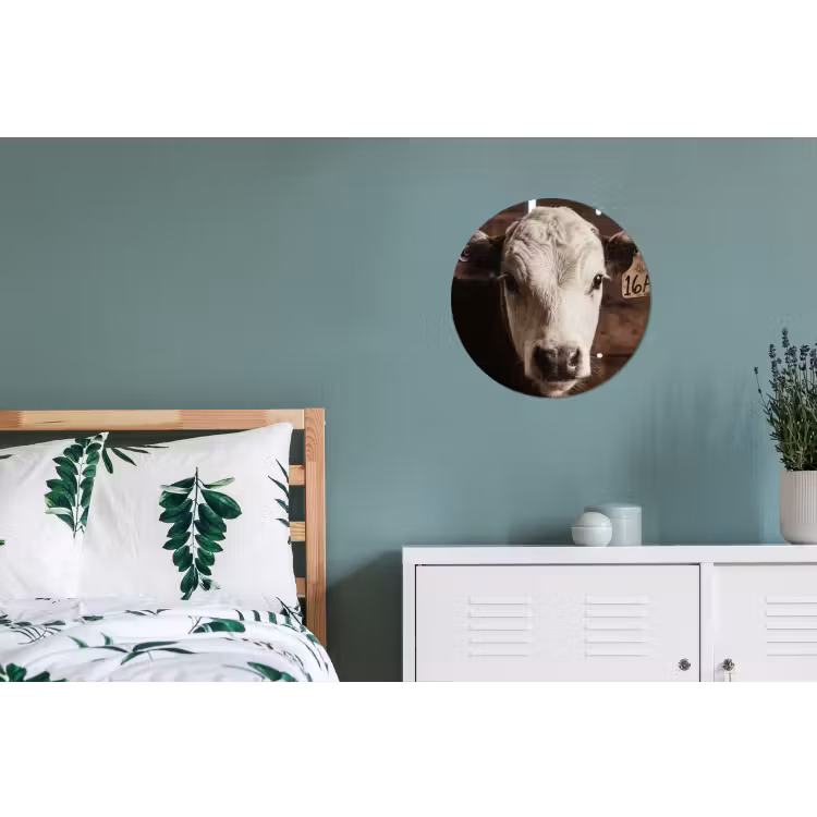 Kalf - Oormerk - Houten stal Wandcirkel aluminium klein -slaapkamer