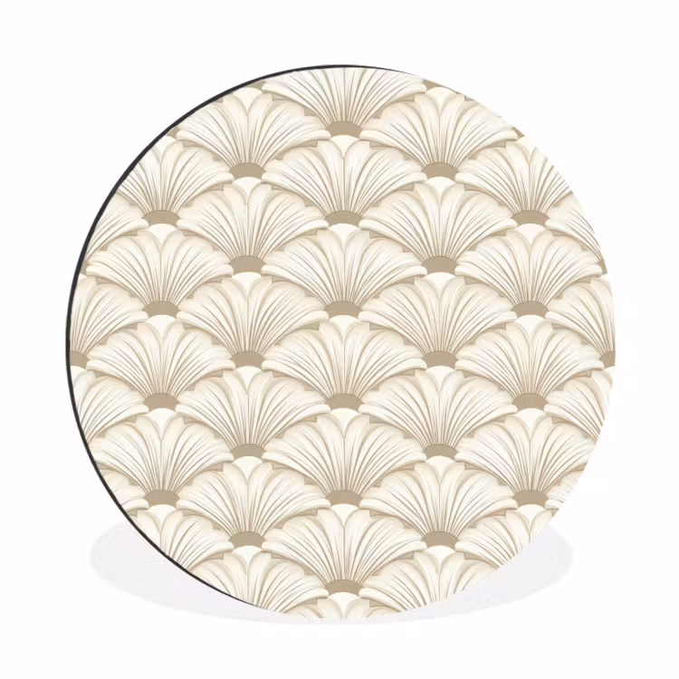 Klassiek - Art - Beige Wandcirkel aluminium klein 190 -3d