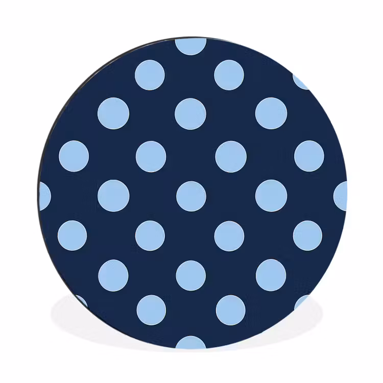 Klassiek - Dots - Blauw Wandcirkel aluminium klein 190 -3d