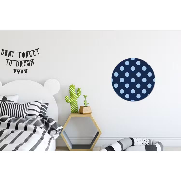 Klassiek - Dots - Blauw Wandcirkel aluminium klein 190 -kinderkamer